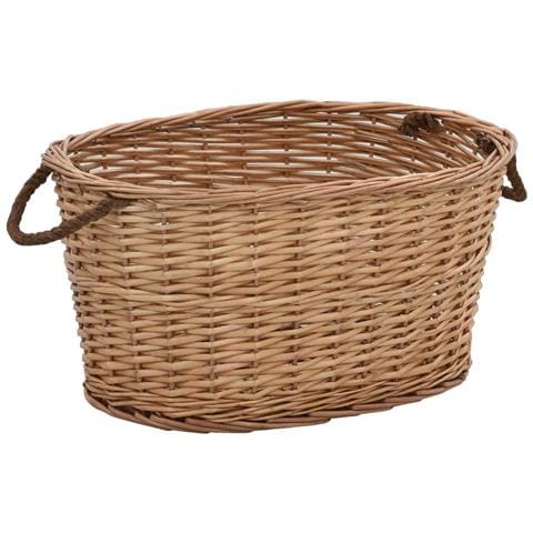 Cesta per Legna con Maniglie 56x40x28 cm Salice Naturale - Foto 1
