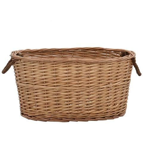 Cesta per Legna con Maniglie 56x40x28 cm Salice Naturale - Foto 8