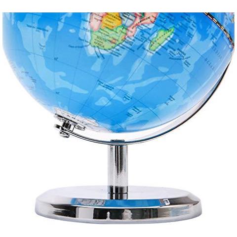14 Centimetri Globe World Political Map Mini Globo - Formazione Geografica Modern Tavolino Della Decorazione 14 Centimetri Diametro - Acciaio Inossidabile Arco E Base - Scuola A Casa E Office - Foto 2
