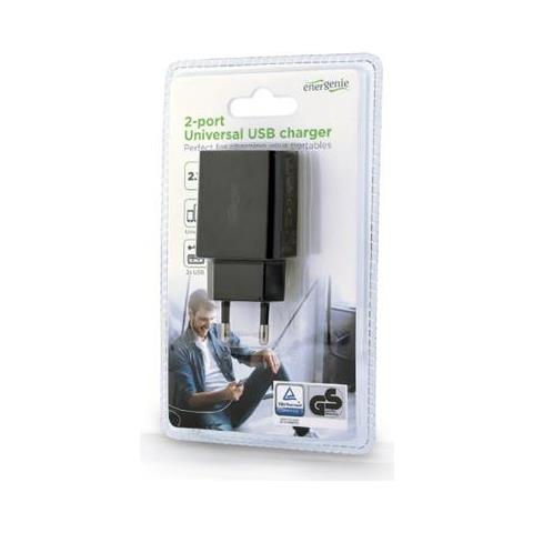 Caricabatterie Usb Universale A 2 Porte Eg-u2c2a-03-bk Nero - Foto 1
