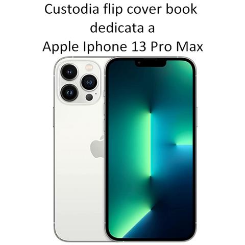 Maxy Custodia Book Orizzontale Silicone Case Per Apple Iphone 13 Pro Max Navy-lime - Foto 2