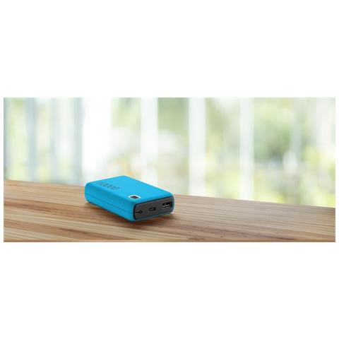 Power Bank Essence 10000 Caricabatterie Portatile da 10000mAh con 2 Porte USB - Blu - Foto 3