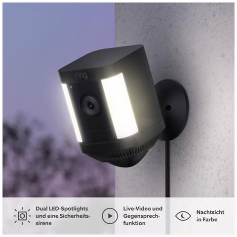 Ring Spotlight Kamera Plus Scatola Telecamera Di Sicurezza Ip Esterno 1920 X 1080 Pixel Soffitto /muro - Foto 3