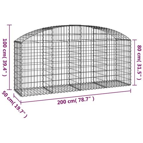 Cesto Gabbione Ad Arco 200x50x80/100 Cm Ferro Zincato - Foto 4
