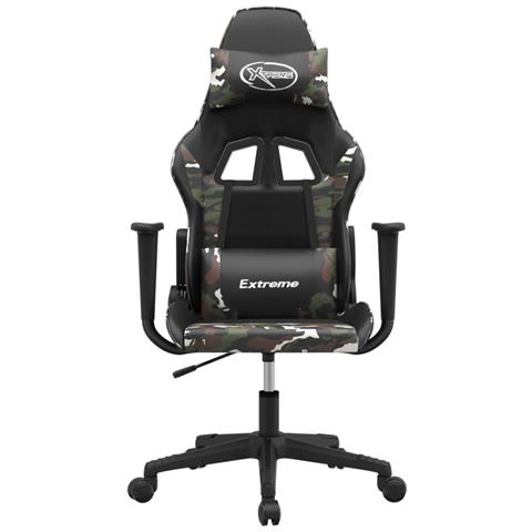 Sedia Da Gaming Nero E Mimetico In Similpelle - Foto 3