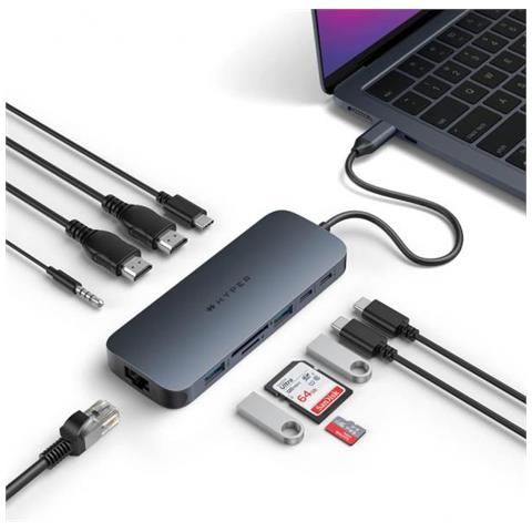 MicroSD HD4006GL di Porte /Docking Station / USB-C con 11 Porte Nero - Foto 2