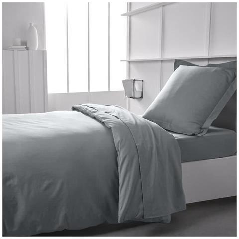 Copripiumino - 140 X 200 Cm Tinta Unita - Acciaio - Foto 1