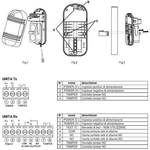 Sensore Passaggio Estranei 3 Pezzi Barriera Infrarossi Attivi Doppio Fascio Orientabile Segnala Allarme Intruso Protez - Foto 2