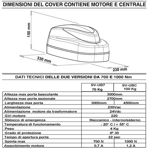 Kit Automatismo Motore 220/24 V Da Soffitto Per Porta Basculante 70 Kg Faro Antenna Selettore Binario Alluminio Catena - Foto 2