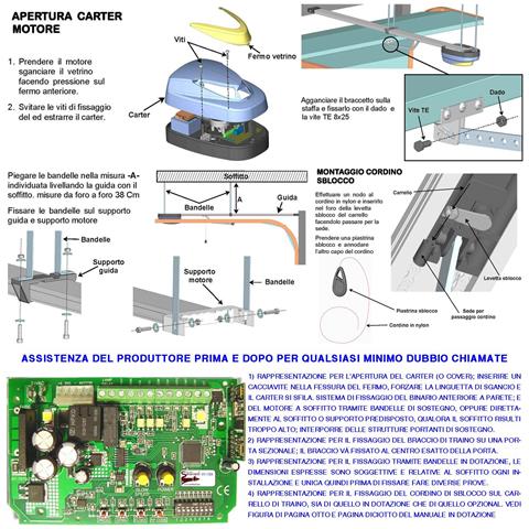 Kit Automatismo Motore 220/24 V Da Soffitto Per Porta Basculante 70 Kg Faro Antenna Selettore Binario Alluminio Catena - Foto 5