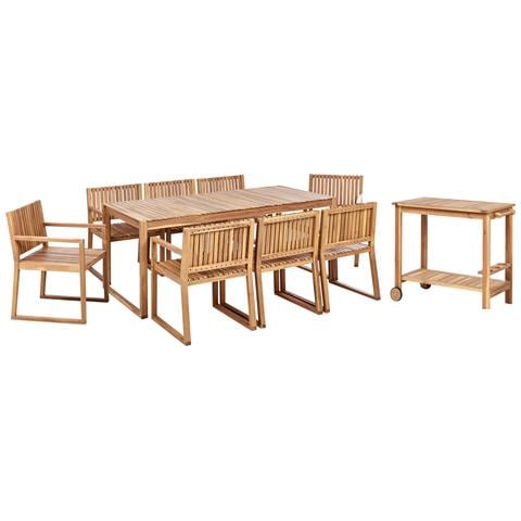 Set Da Pranzo Legno Massiccio Legno Chiaro Sassari Ii - Foto 2