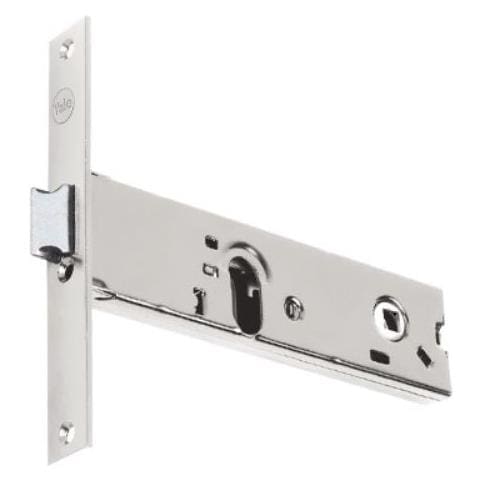 Serratura Da Infilare Per Porte In Alluminio Con Scrocco Reversibile E Frontale In Acciaio Inox - Entrata 70 - Frontale 16 - Foto 1
