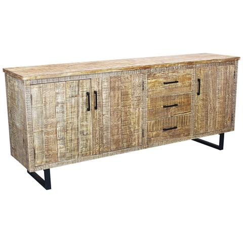Mobile Credenza Da Interno In Legno E Metallo A 3 Ante E 3 Cassetti Linea Classic - Foto 1