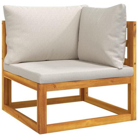 Set Salotto Giardino 6pz Cuscini Grigio Chiaro Legno Massello - Foto 2