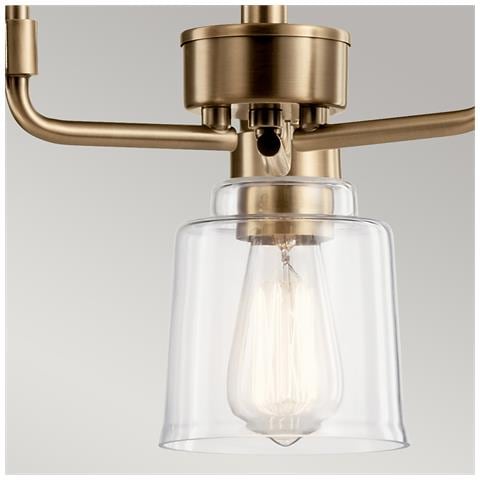 Lampadario Contemporaneo Aivian Acciaio Ottone Anticato 3 Luci E27 - Foto 2