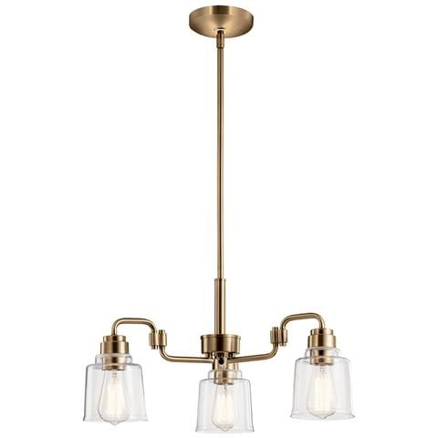 Lampadario Contemporaneo Aivian Acciaio Ottone Anticato 3 Luci E27 - Foto 1