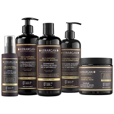 Set Anti-caduta Shampoo, Balsamo, Maschera, Siero & Leave-in All'olio Di Ricino Per Capelli Danneggiati - Trattamento Intensivo Crescita - Senza Solfati, Silicone - 3x500ml+100ml+350ml - Foto 1