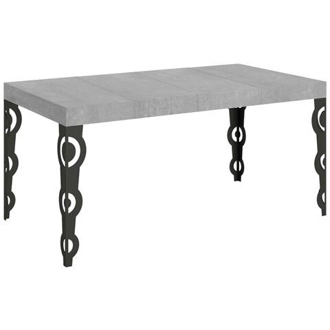 Tavolo Allungabile 90x120/224 Cm Karamay Premium Cemento Telaio Antracite - Foto 1