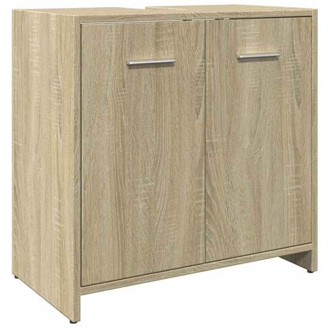 Mobile Lavabo Bagno Rovere Sonoma 60x33x60 Cm Legno Multistrato - Foto 1