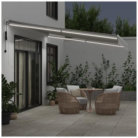 Tenda Retrattile Automatica Led Antracite E Bianco 450x350 Cm - Foto 3