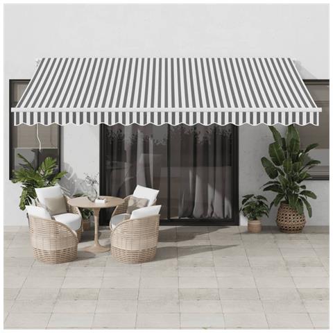 Tenda Retrattile Automatica Led Antracite E Bianco 450x350 Cm - Foto 1