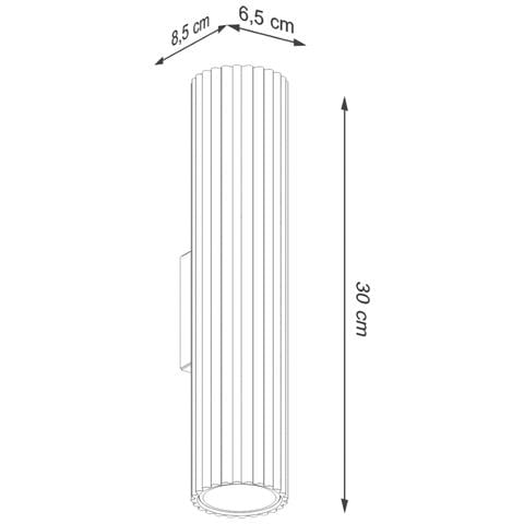 Lampada A Parete Karbon 30 Bianco Sl. 1539 - Minimalista Lampada Da Parete Bianco 30x6.5x8.5 Cm - Foto 2