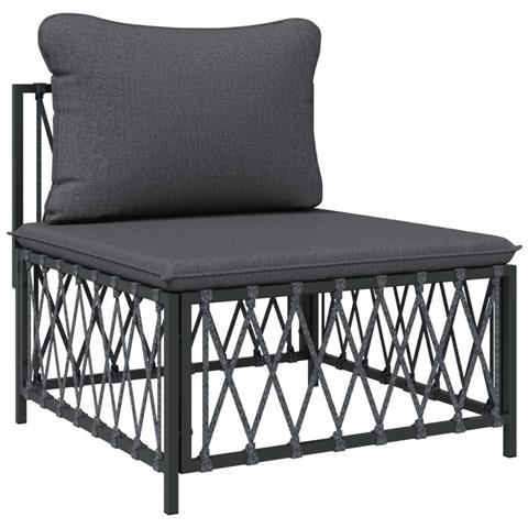 Set Salotto da Giardino 6 pz con Cuscini in Acciaio Antracite - Foto 2
