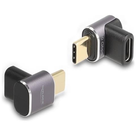 USB Adattatore 40 Gbps USB Type-C PD 3.0 100 W maschio per femmina con angolazione 8K 60 Hz metallo compatto - Foto 1