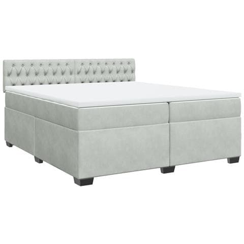 Giroletto A Molle Con Materasso Grigio Chiaro 200x200cm Velluto - Foto 3