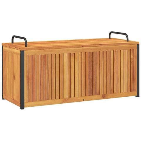 Scatola Cuscini Da Esterno 110x45x42/53 Cm Legno Acacia/acciaio - Foto 2