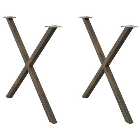 Gambe Tavolo Pranzo A X 2 Pz Naturale 90x(72-73) Cm Acciaio - Foto 1