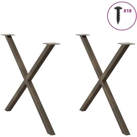 Gambe Tavolo Pranzo A X 2 Pz Naturale 90x(72-73) Cm Acciaio - Foto 3