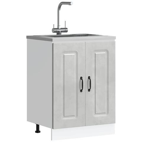 Mobile Base Lavello Kalmar Grigio Cemento 60x46x81,5 Cm - Foto 1