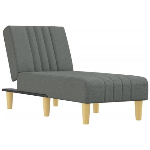 Chaise Longue In Tessuto Grigio Scuro - Foto 2