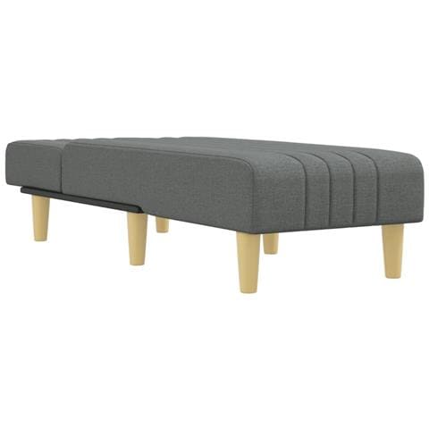 Chaise Longue In Tessuto Grigio Scuro - Foto 3