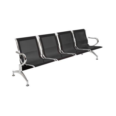 Panca Per Sala Attesa Aspetto Studio Medico O Professionale A 4 Posti - Colore Nero - Foto 1