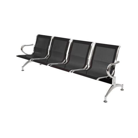 Panca Per Sala Attesa Aspetto Studio Medico O Professionale A 4 Posti - Colore Nero - Foto 2