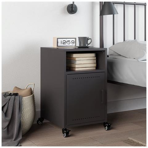 Lusso Casadino -  Comodino Nero 36x39x59 Cm In Acciaio - Foto 2