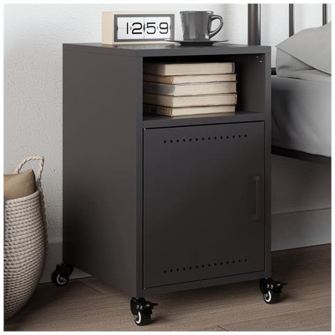 Lusso Casadino -  Comodino Nero 36x39x59 Cm In Acciaio - Foto 8