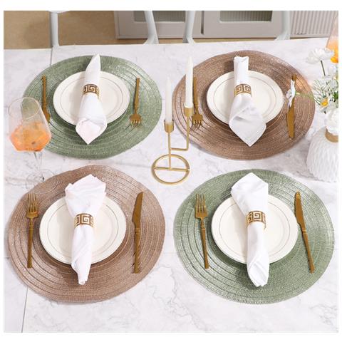 Set Di 8 Tovagliette All'americana, Tovagliette In Pvc Per Tavolo Da Pranzo Green - Foto 4