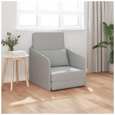 Divano Letto a Terra 2-in-1 Grigio Nuvola 65x80x83 cm Tessuto - Foto 2