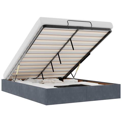 Struttura Letto Pouf senza Materasso 140x200 cm in Velluto - Foto 1