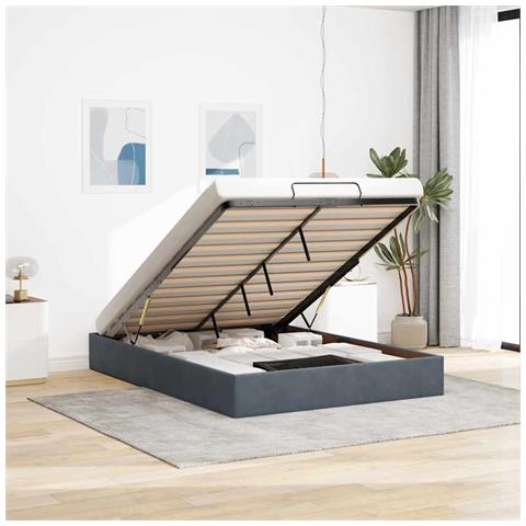 Struttura Letto Pouf senza Materasso 140x200 cm in Velluto - Foto 2