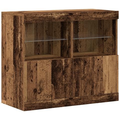 Sideboard con Luci LED Legno Vecchio 81x37x67 cm - Foto 1
