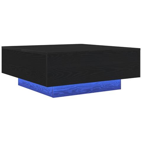 Tavolino da caffè con luci LED Finitura in rovere nero 80x80x31 cm - Foto 1