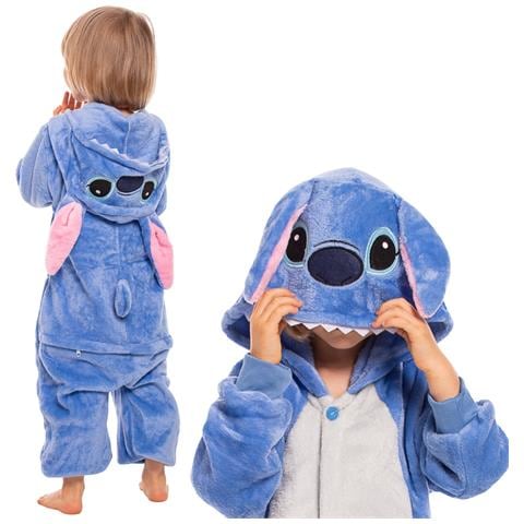 Pigiama Per Bambini Kigurumi Onesie Costume Stich Blu 125-135 - Foto 1