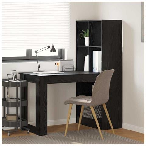 Scrivania Rovere nero 122 x 67 x 145 cm Legno multistrato - Foto 2