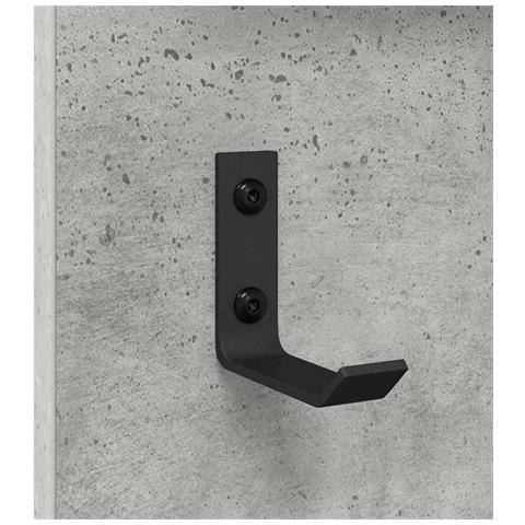 Appendiabiti a muro con specchio Grigio cemento 70 x 10 x 90 cm - Foto 9