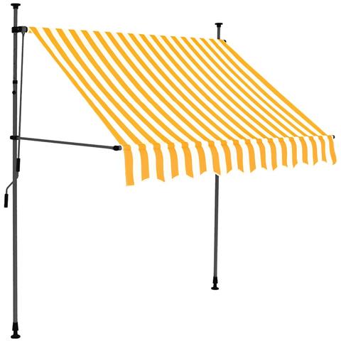 Lusso Casadino -  Tenda Da Sole Retrattile Manuale Led 200 Cm Bianca E Arancione - Foto 1