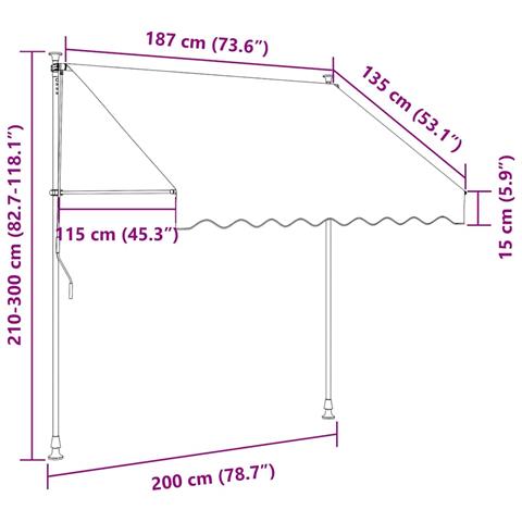 Lusso Casadino -  Tenda Da Sole Retrattile Manuale Led 200 Cm Bianca E Arancione - Foto 8